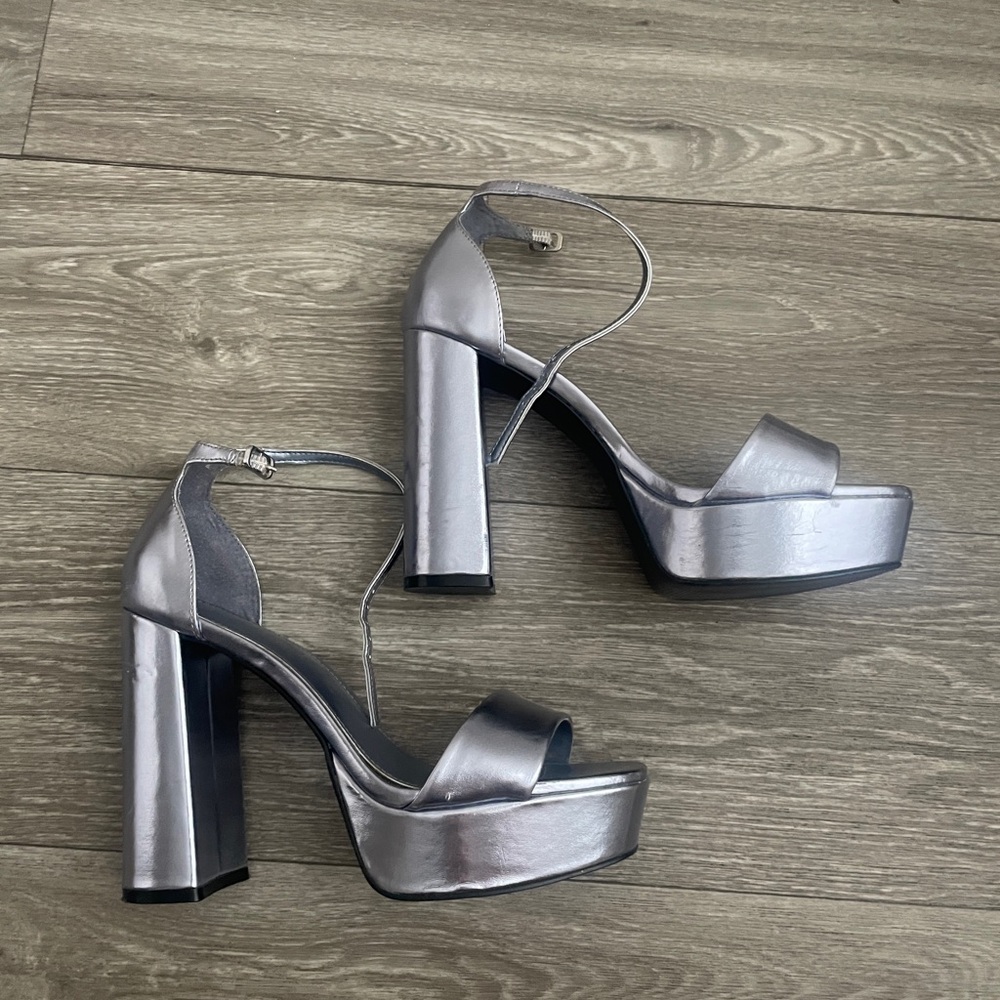 Steve Madden silver  Platform Heels